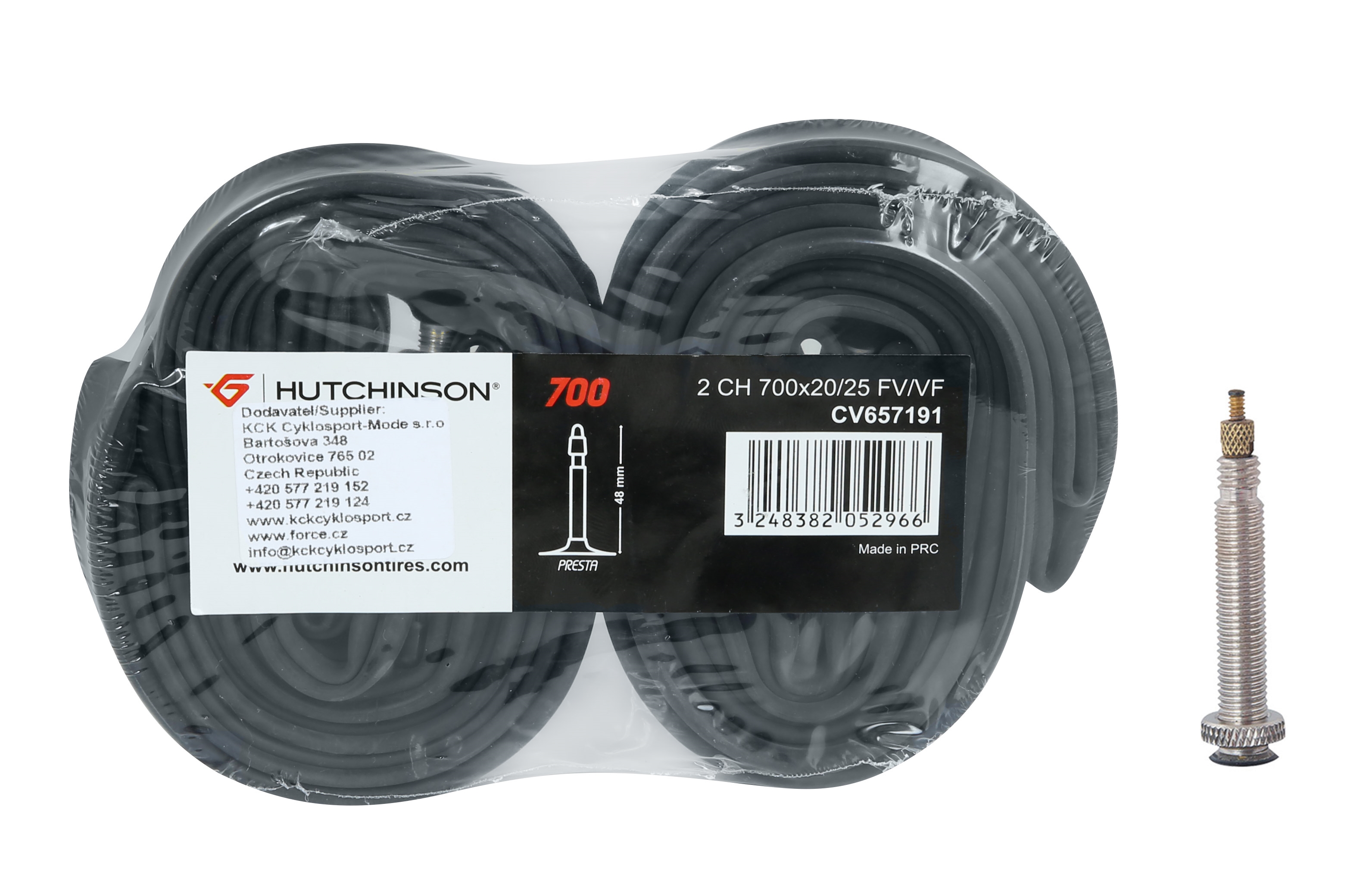 duše HUTCHINSON 700x20/ 25 FV 48mm, 2ks Typ: klasické, rozměr: 28 palců, ventilek: FV - galuskový