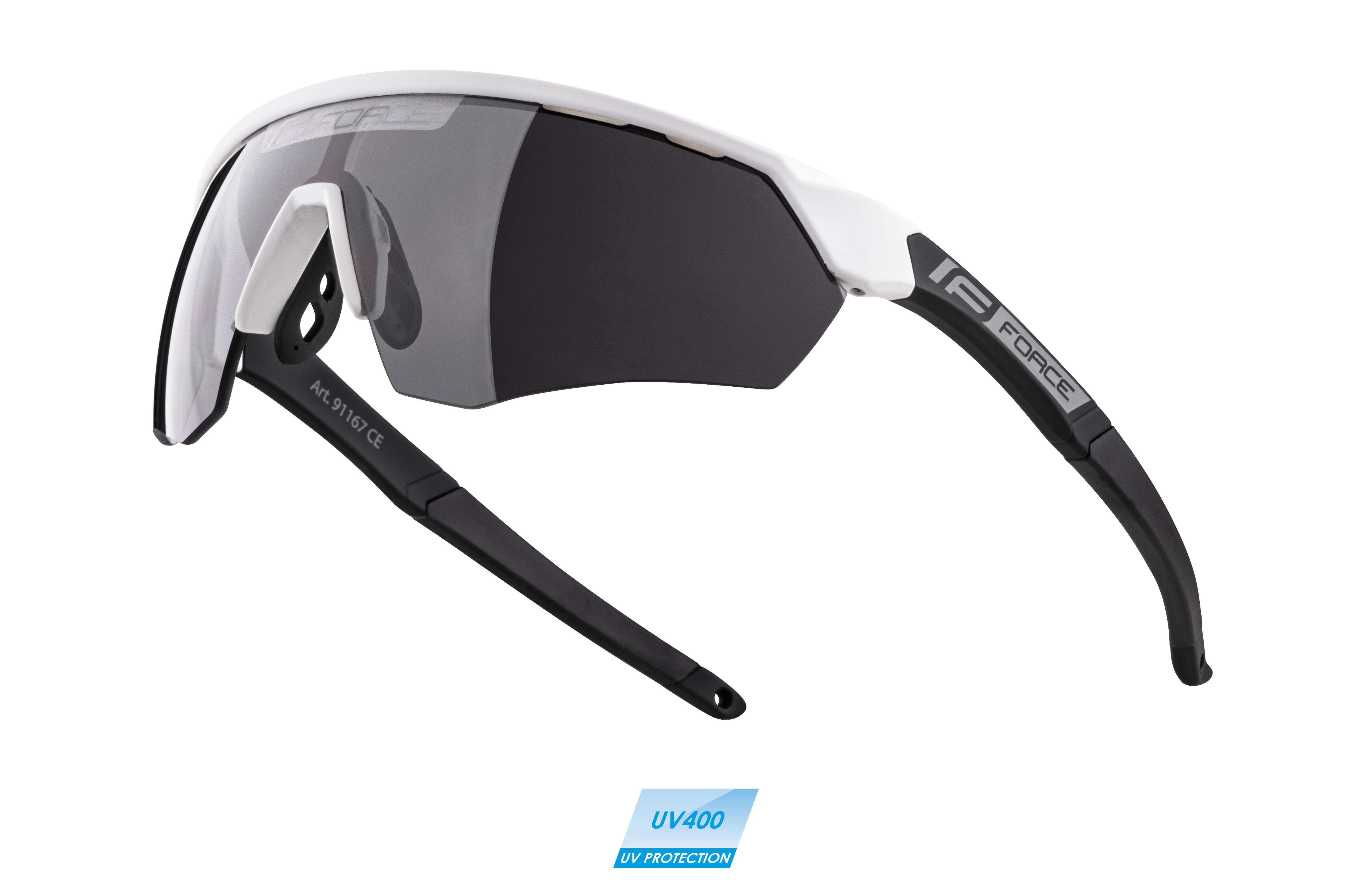 brýle FORCE ENIGMA bílo-černé mat., černé sklo varianta: barva: černá, skla: polykarbonátová, určení: cyklistické, Řada: Black line
