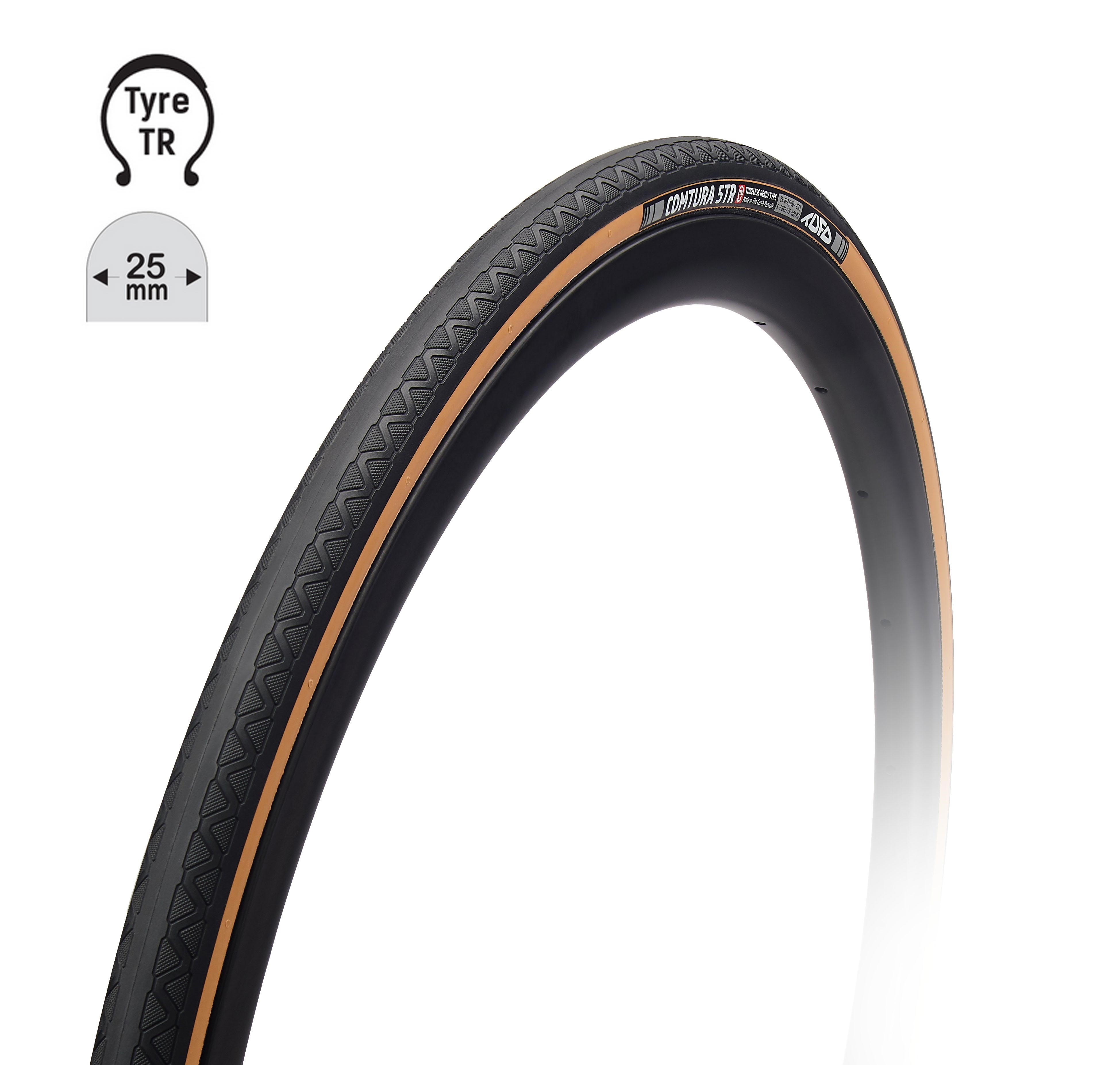 plášť TUFO Comtura 5TR25, 700x25C,kevlar,bezduš.,b Typ: Tubeless Ready, rozměr: 700C, použití: Road