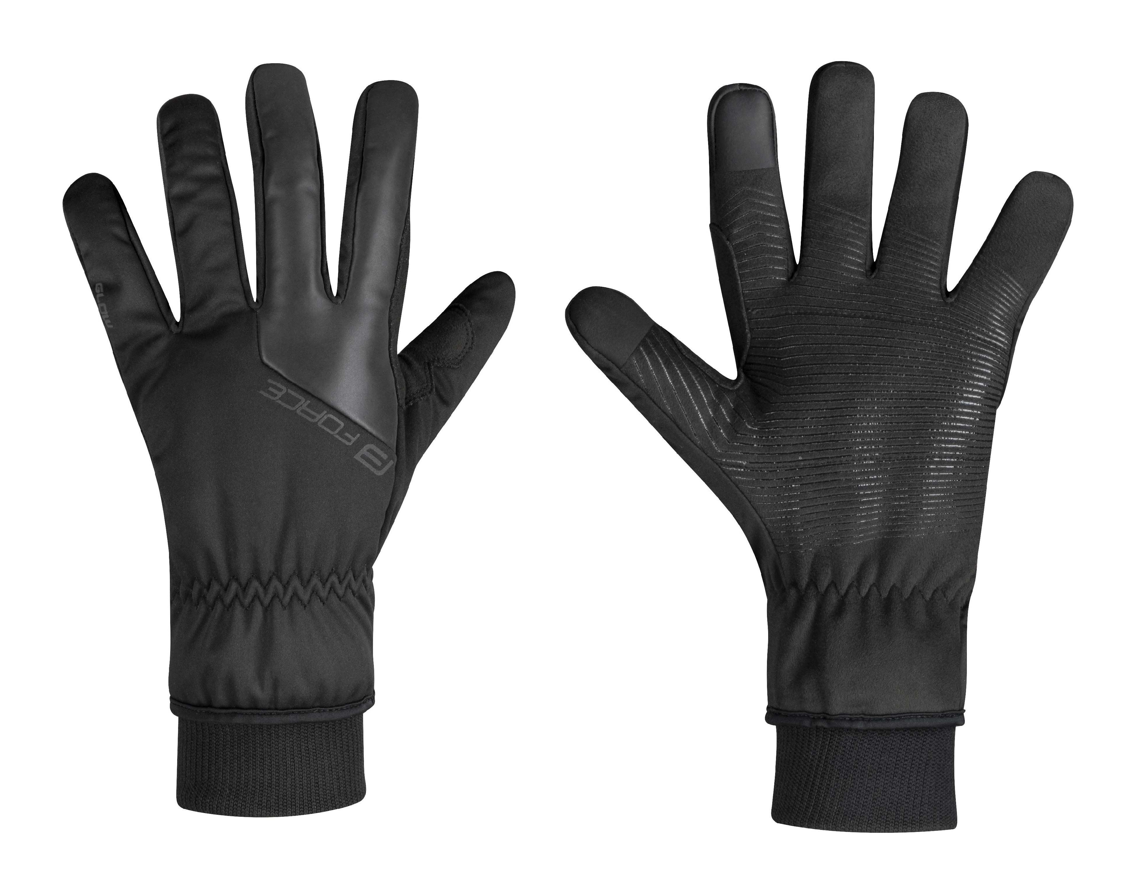 rukavice zimní FORCE GLOW, černé Velikost: S