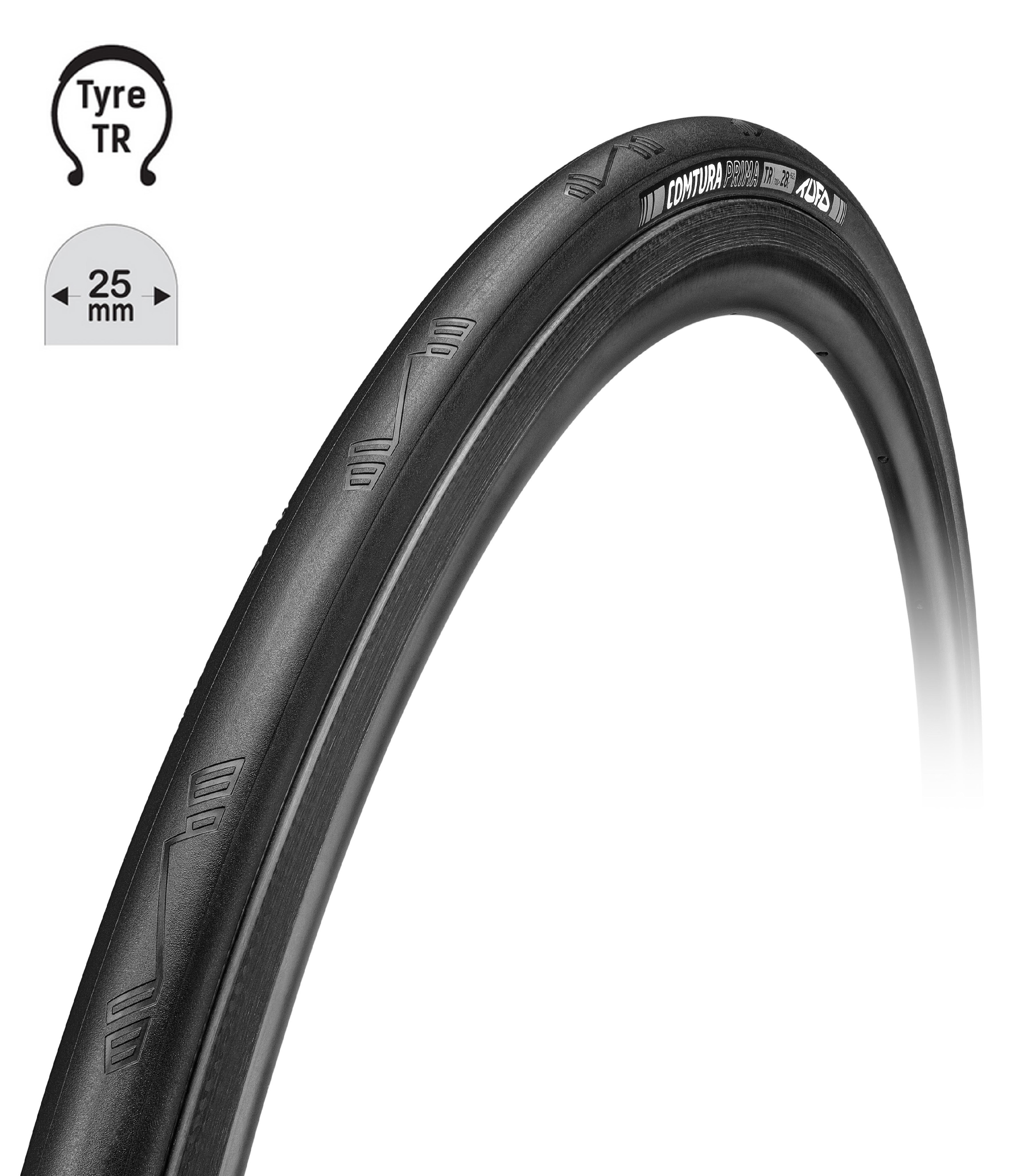 plášť TUFO Comtura PRIMA25 700x25C,kevlar,bezduš. Typ: Tubeless Ready, rozměr: 700C, použití: Road