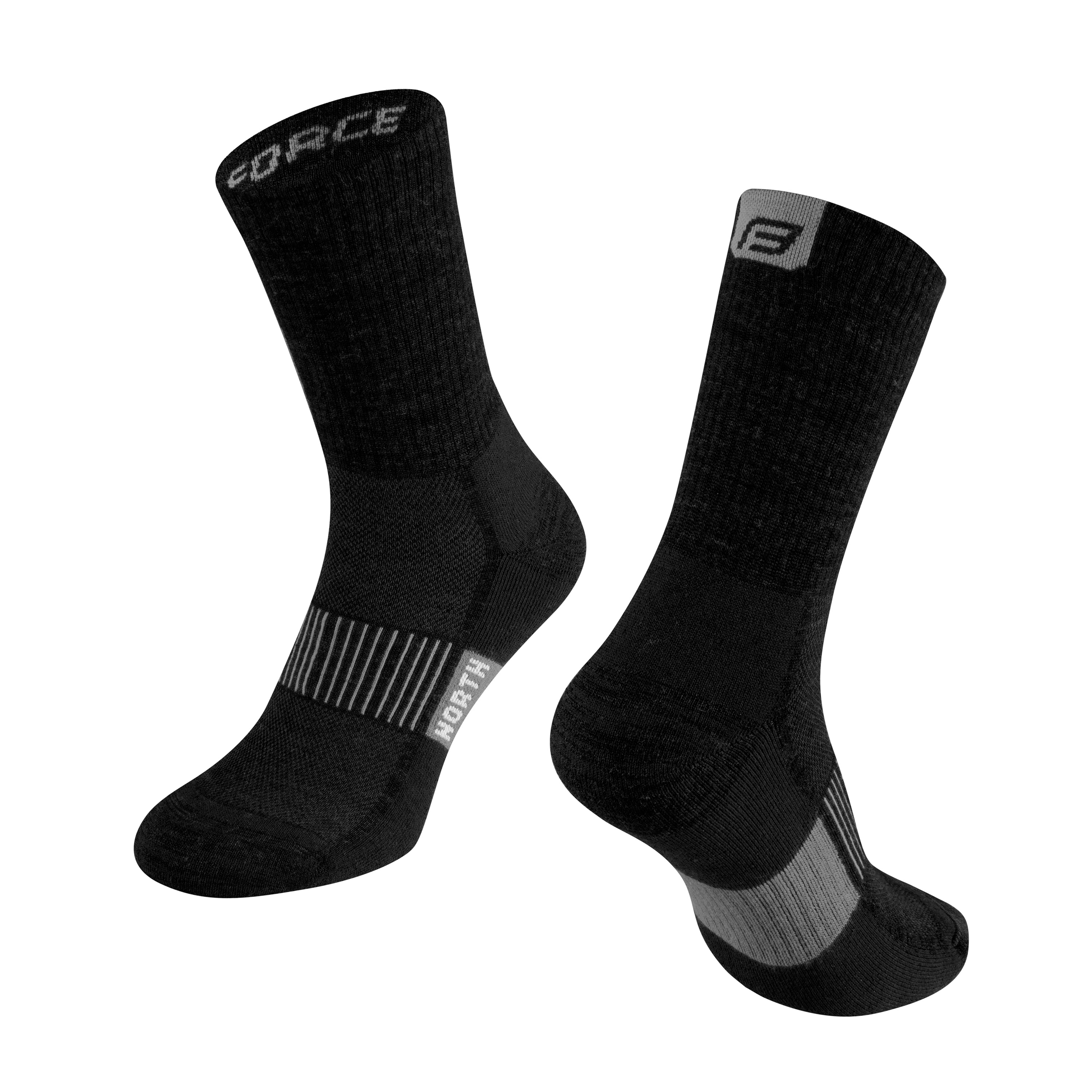 ponožky FORCE NORTH termo, černo-šedé S-M/36-41 Velikost: S-M
