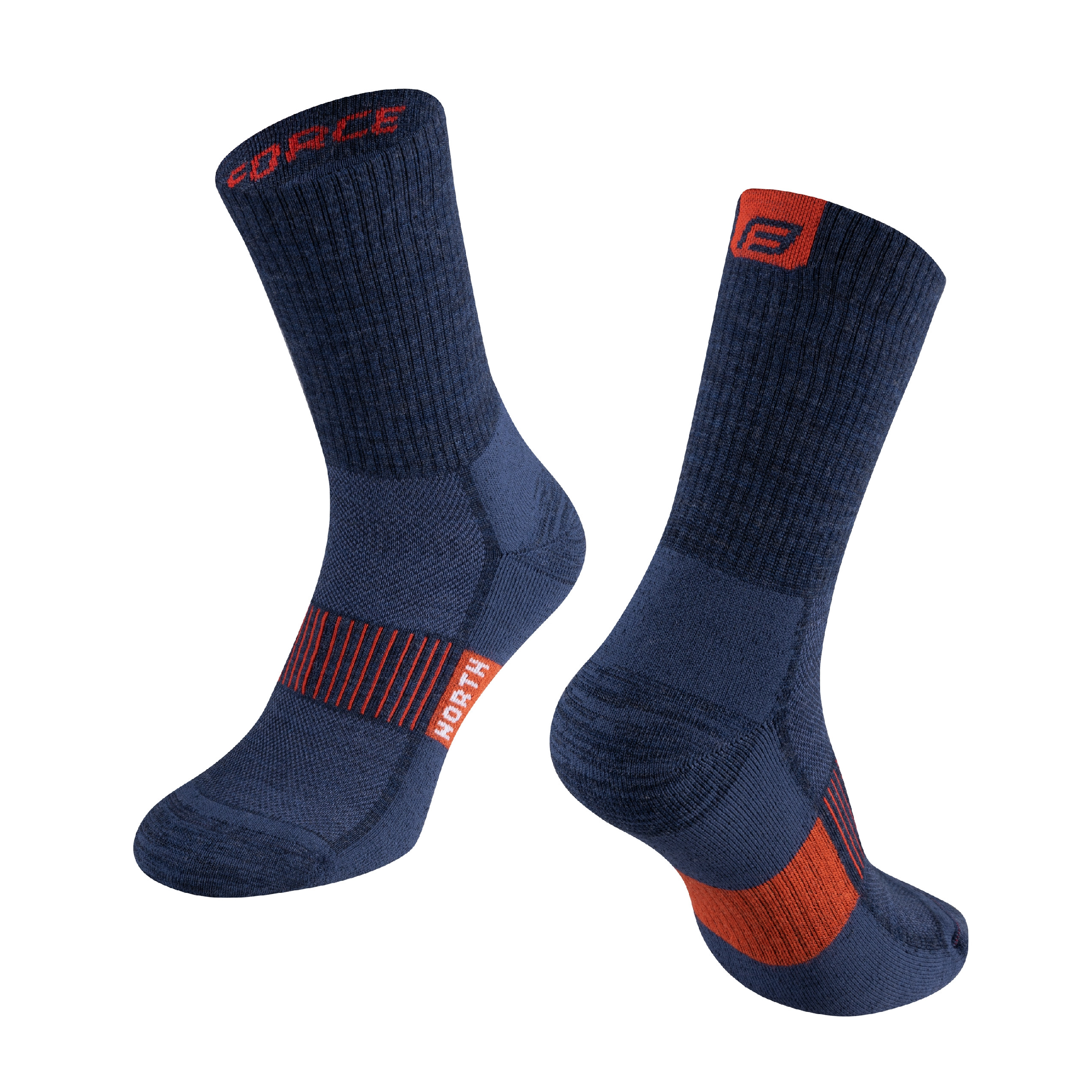 ponožky FORCE NORTH termo,modro-oranžové S-M/36-41 Velikost: S-M