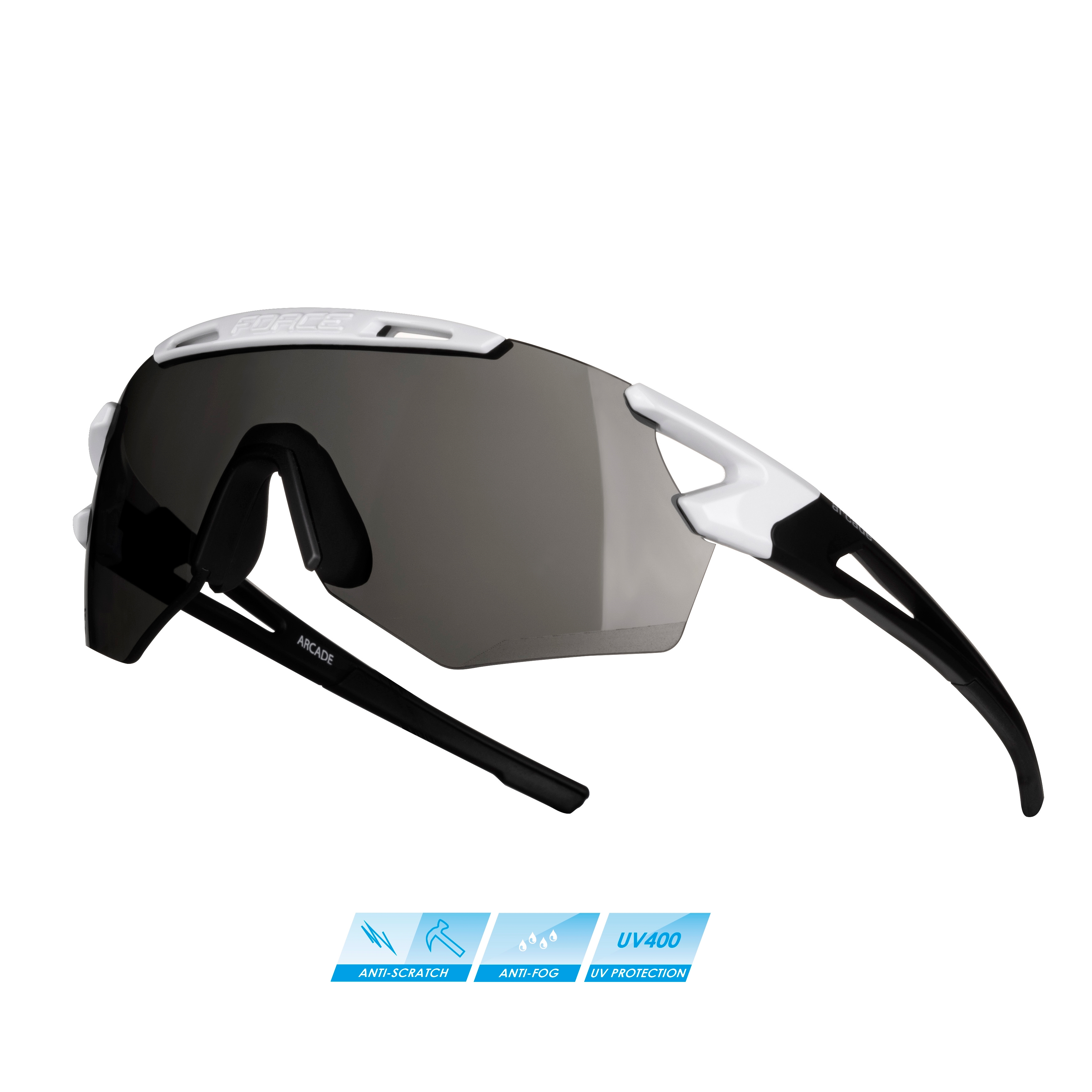 FORCE brýle F ARCADE,bílo-černé, černá polarizační skla varianta: barva: černá, skla: polarizační, určení: cyklistické, Řada: Black line