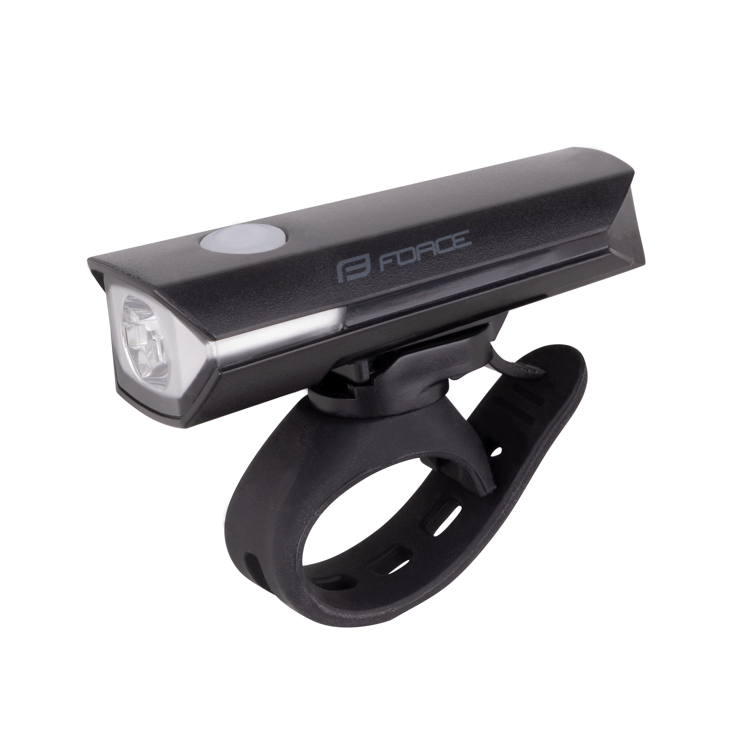 světlo přední FORCE FLUX 200LM USB, černé umístění: Přední, baterie: USB dobíjecí, svítivost: větší než 110LM