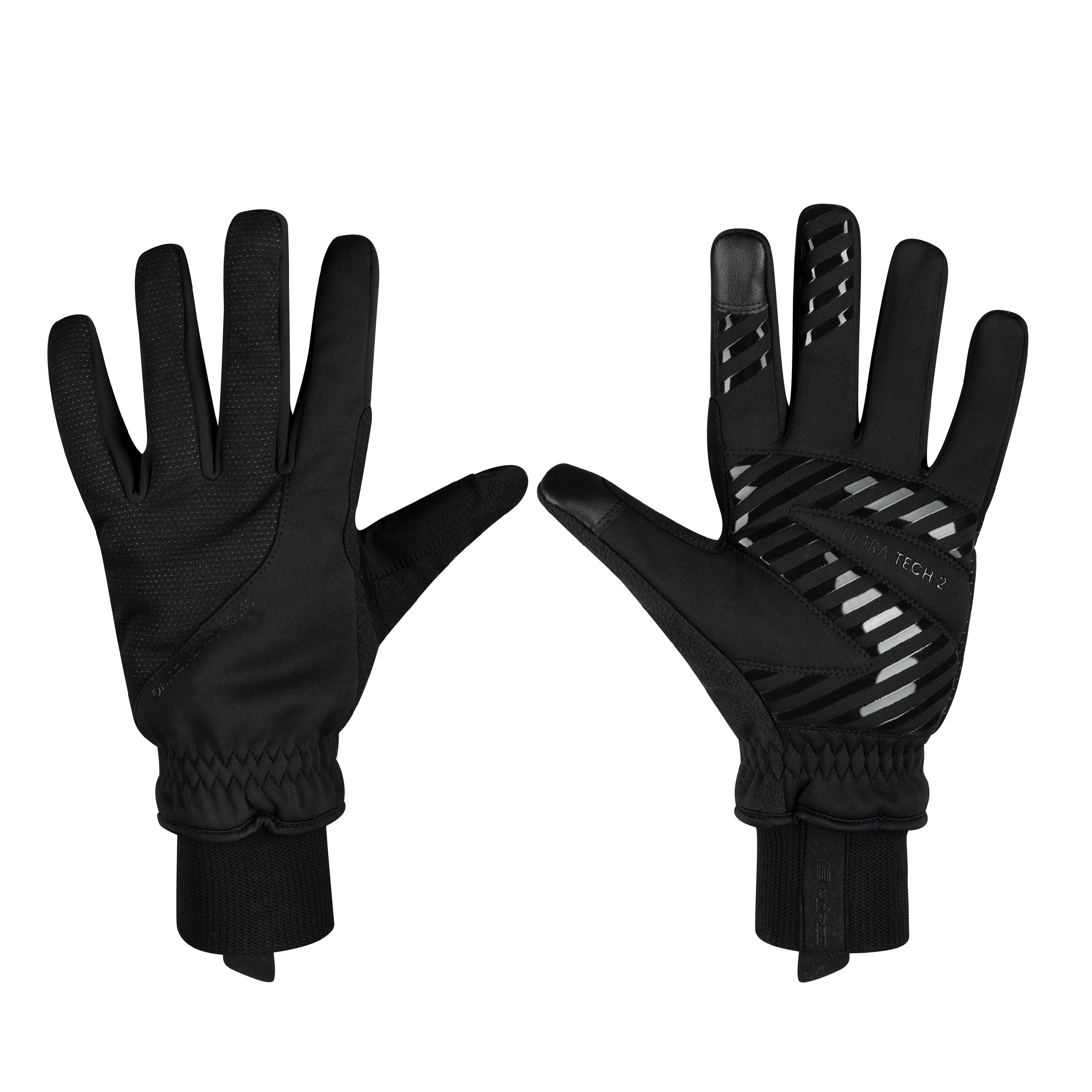 rukavice zimní FORCE ULTRA TECH 2, černé Velikost: L