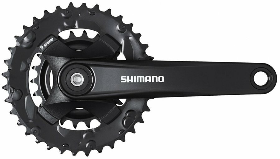 kliky SHIMANO FC-MT101-L 175mm 36x22, černé, bez krytu, 9 speed, pro osu čtyřhran Barva: Černá