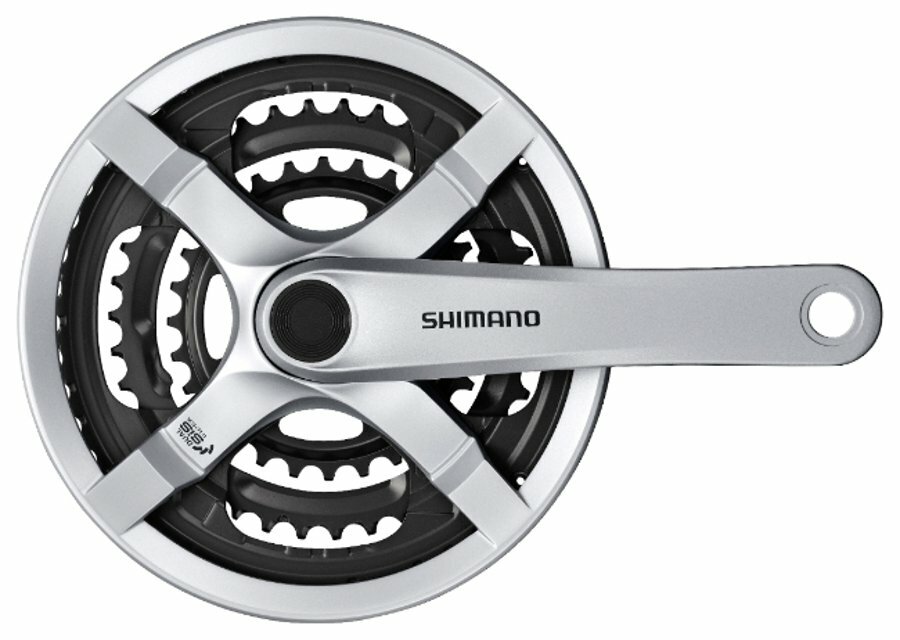 kliky SHIMANO Tourney FC-TY501-S 170mm 48-38-28 zubů, stříbrné s krytem, v krabičce Barva: stříbrná