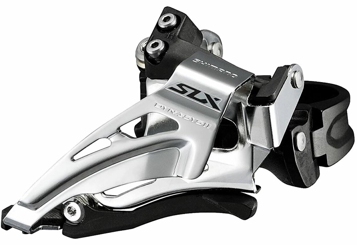 přesmykač SHIMANO SLX FD-M7025-L, objímka O 34,9mm (31,8mm adapt.), univerz.tah, Top Swing, 2x11 sp.