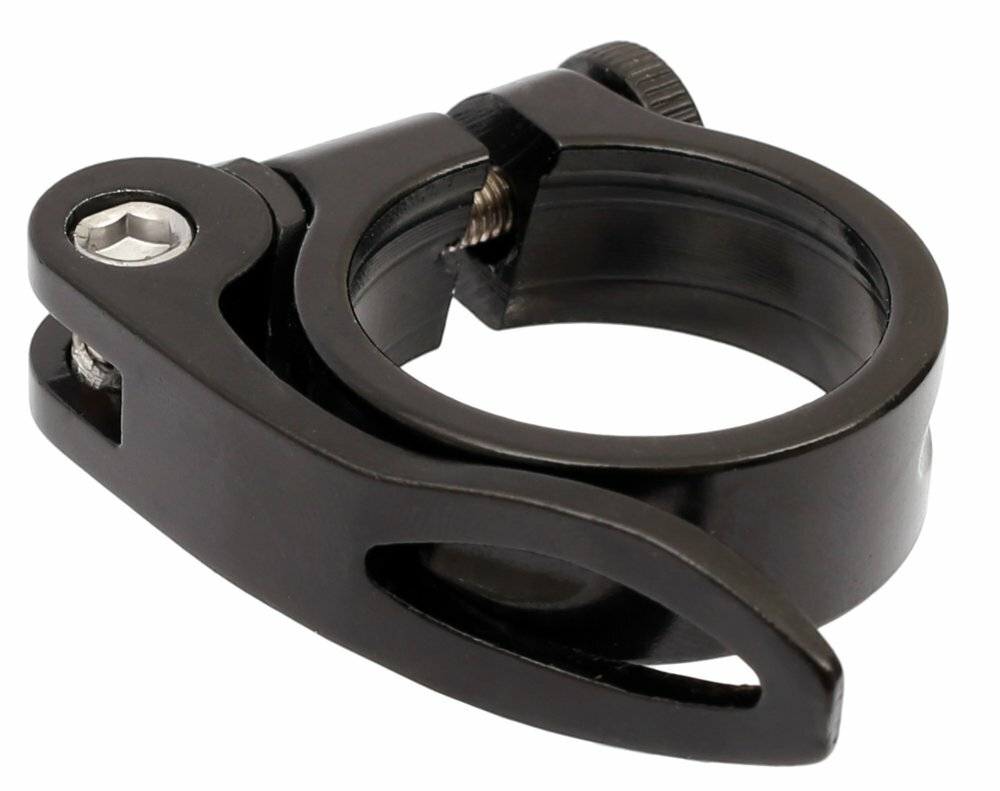 sedlová objímka BASIC 34,9 mm rychloupínací lesklá černá Barva: Černá, Velikost: 31,8 mm