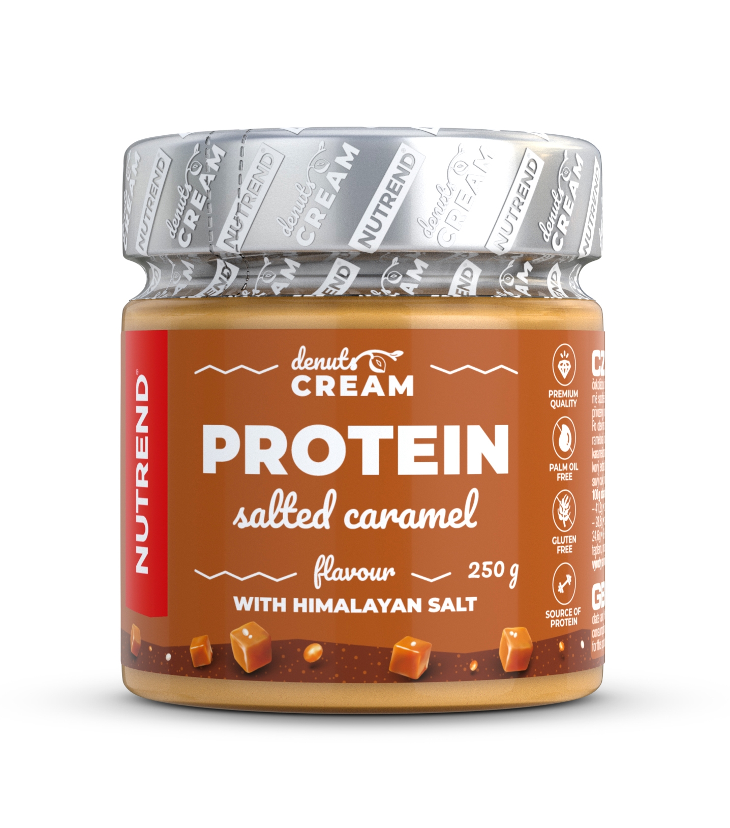 NUTREND DENUTS CREAM 250 g, slaný karamel s proteinem Typ: energie a sacharidy, určení: příprava na sport, použití: ostatní