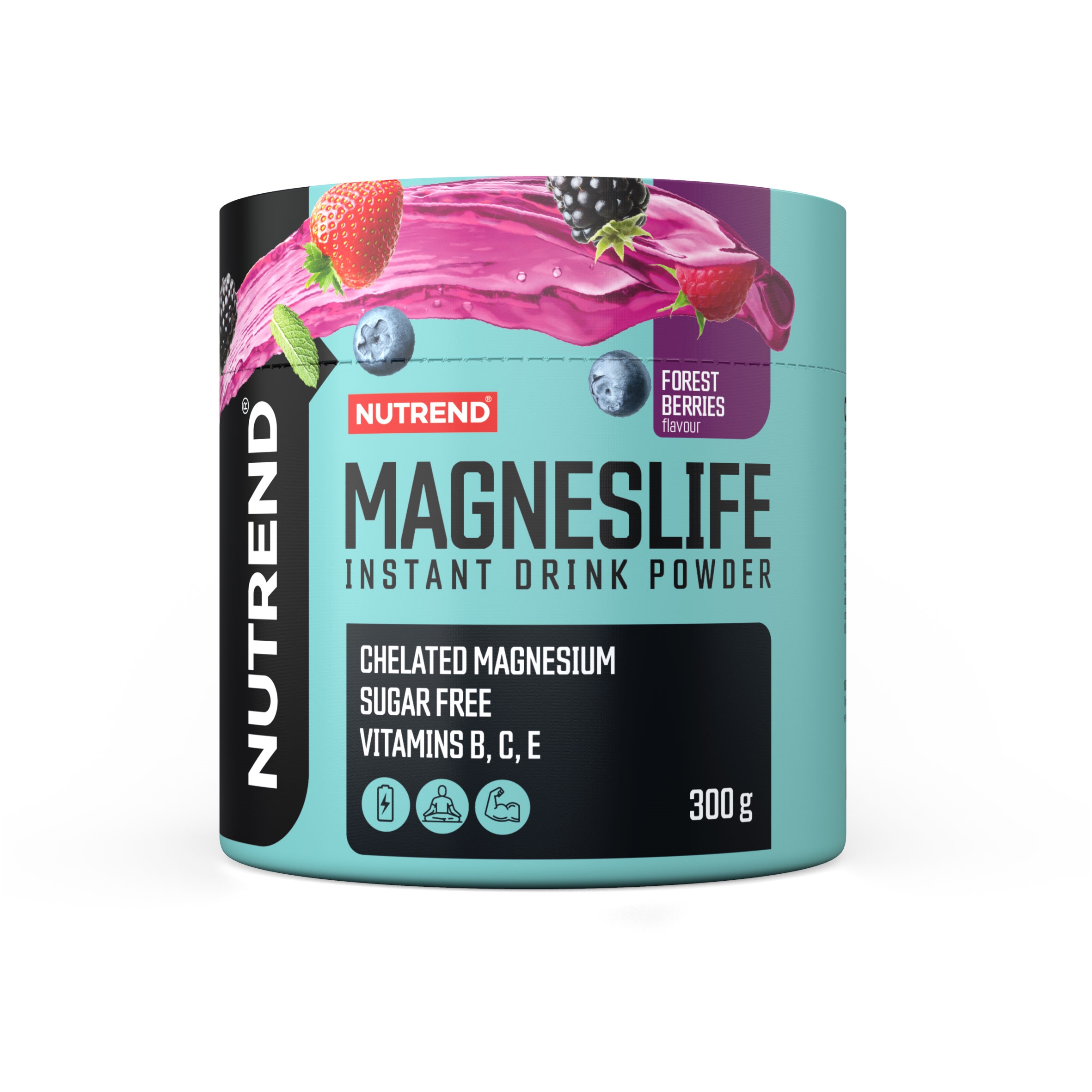 NUTREND MAGNESLIFE INSTANT DRINK POWDER 300 g lesní plody Typ: vitamíny a minerální látky, určení: proti křečím, použití: před výkonem