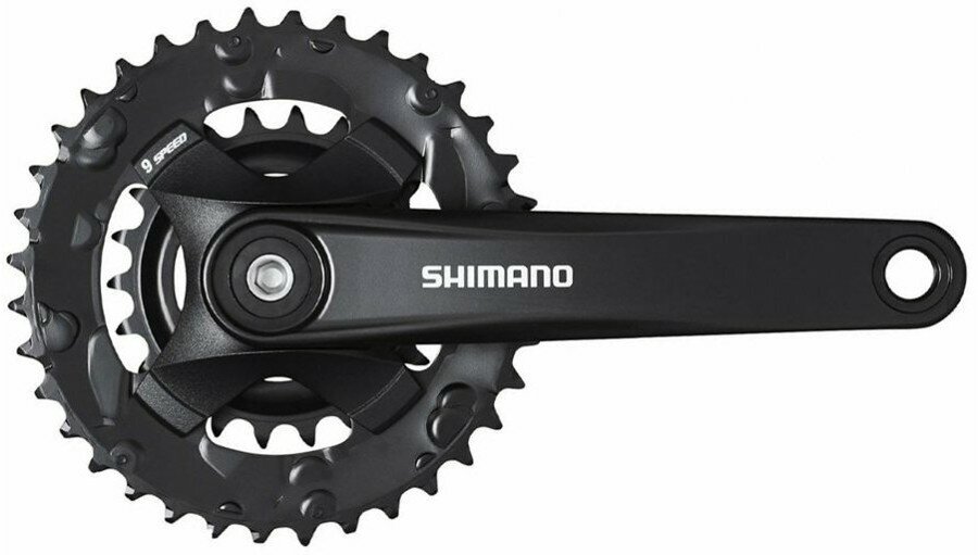 kliky SHIMANO FC-MT101-L 170mm 36x22, černé, bez krytu, 9 speed, pro osu čtyřhran Barva: Černá