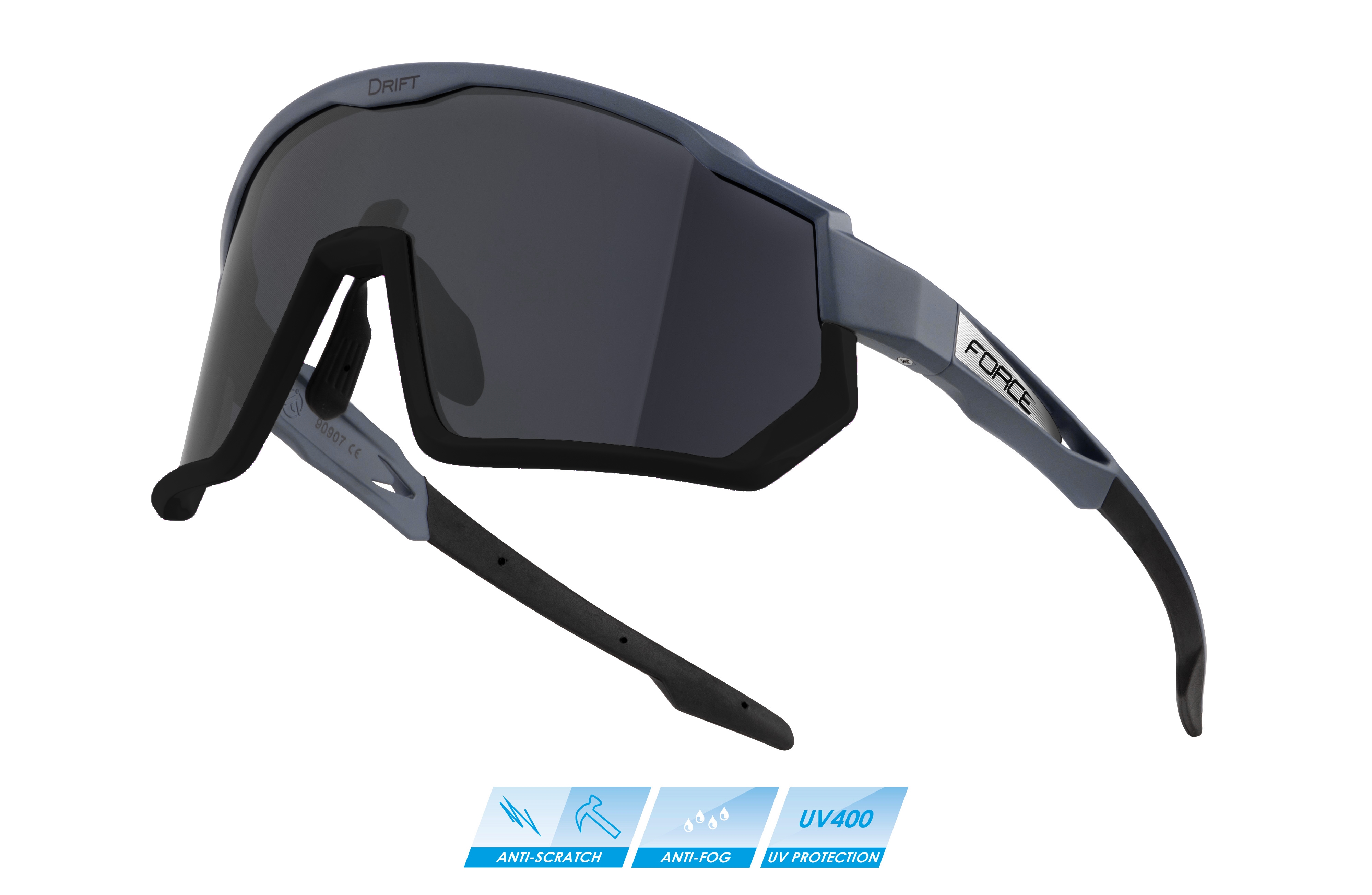 FORCE brýle F DRIFT šedo-černé,černé kontrast.sklo Barva: Černá, určení: cyklistické, skla: kontrastní