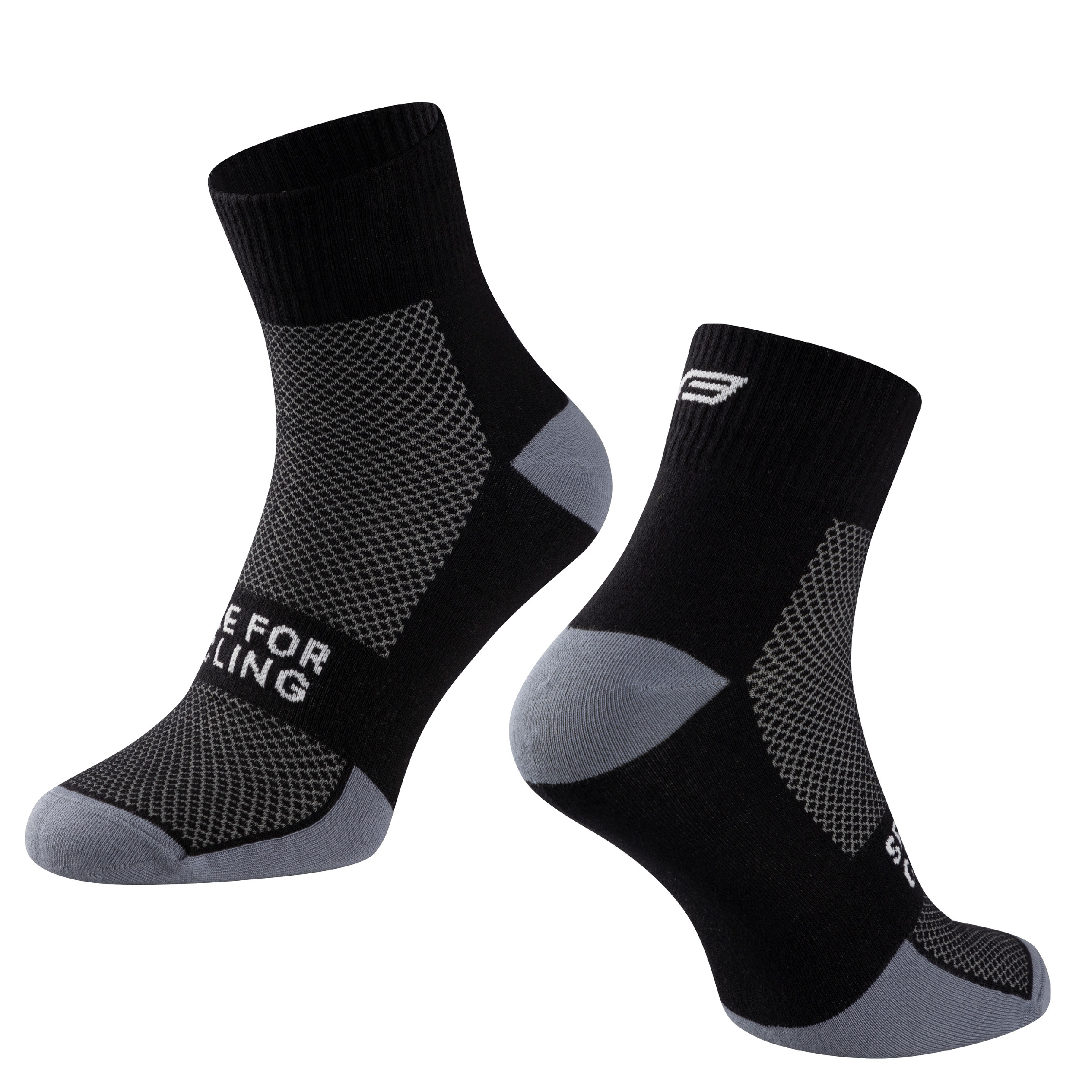 ponožky FORCE EDGE, černo-šedé L-XL/42-46 Velikost: S-M