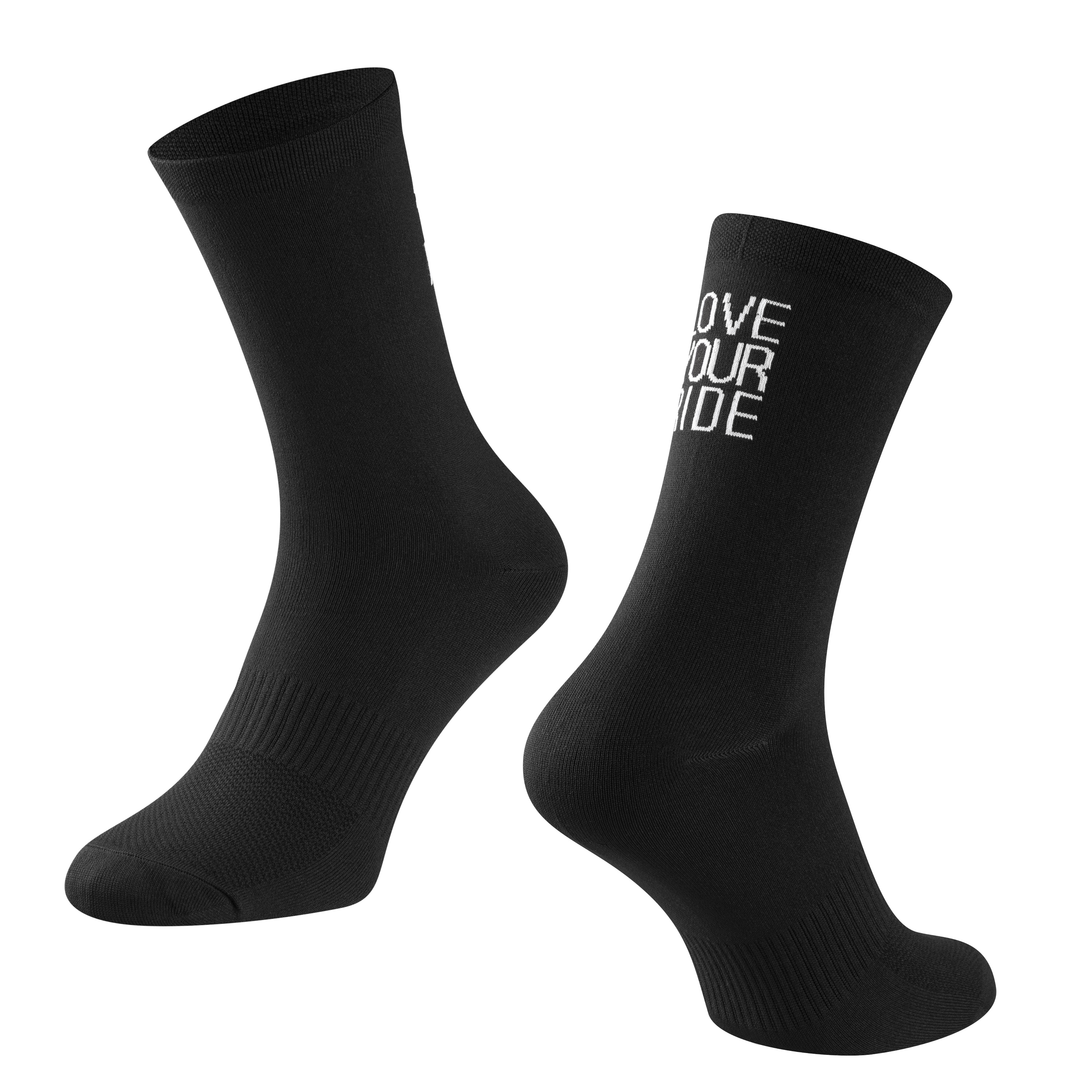 ponožky FORCE LOVE YOUR RIDE, černé S-M/36-41 Velikost: S-M