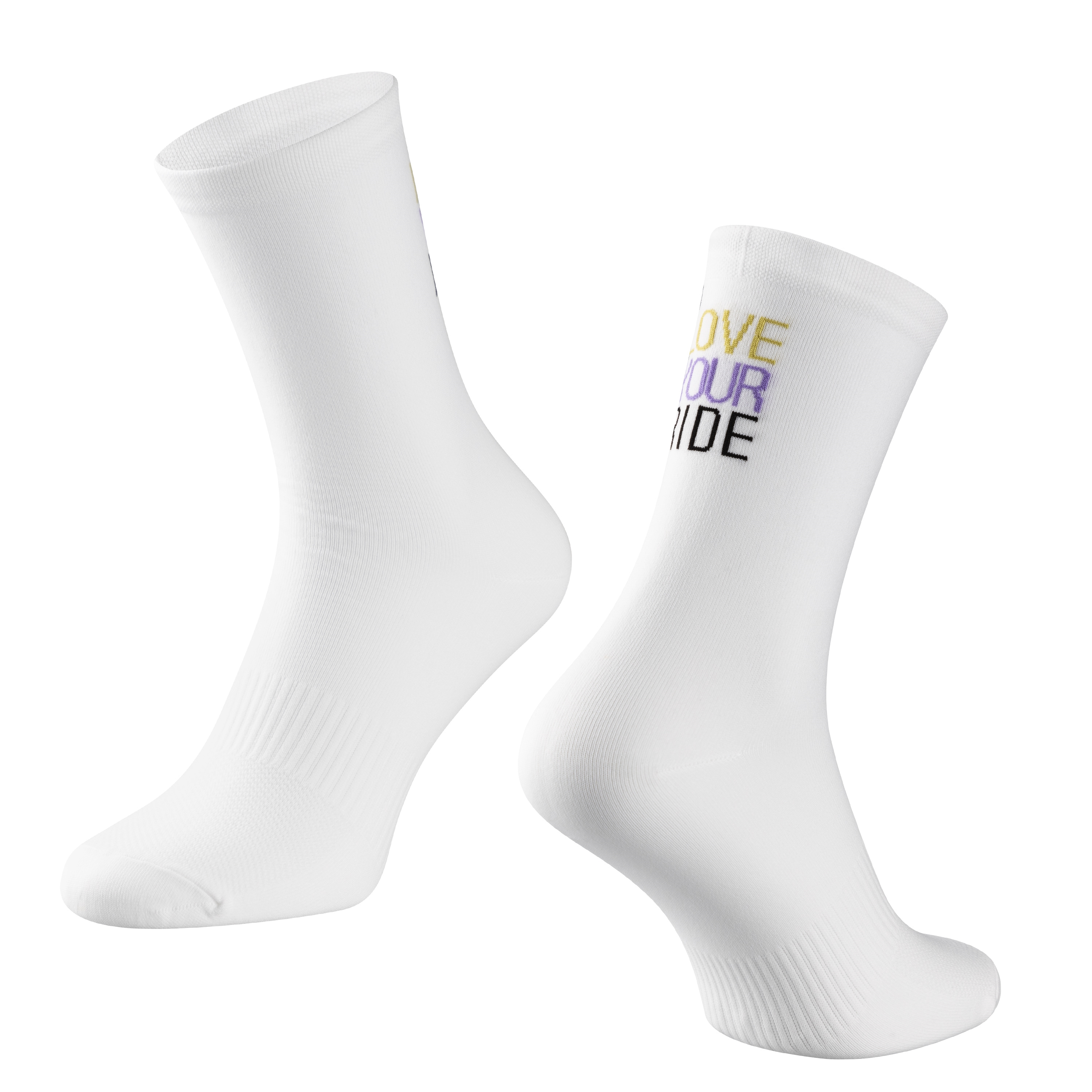 ponožky FORCE LOVE YOUR RIDE, bílé S-M/36-41 Velikost: S-M