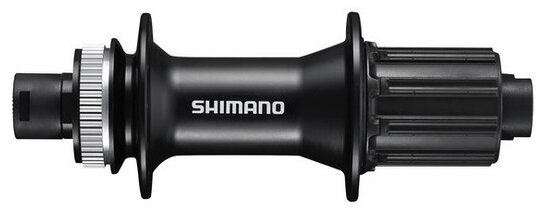 náboj disc SHIMANO FH-MT400-B 32děr Center lock 12mm e-thru-axle 148mm 8-11 rychlostí zadní černý