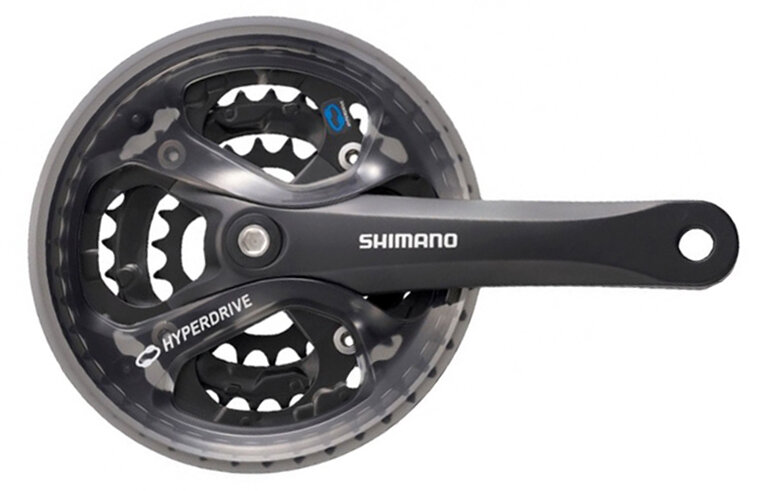 kliky SHIMANO Acera FC-M361 175 mm, 48-38-28 zubů, černé, s krytem řetězu, čtyřhran, v krabičce Barva: Černá