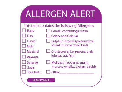 50mm Allergy Label