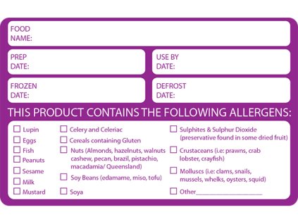 Allergen Label Date 60 x 95mm