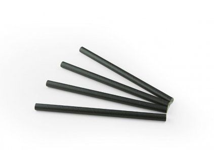 Papírové brčko černé, 145x8mm (100ks)