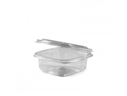 Miska (rPET) s víčkem oválná průhledná 375ml [50 ks]