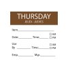 50mm Day Label THURSDAY