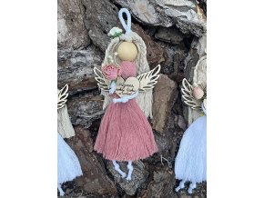 Drevené mini srdiečka na anjelikov macrame s vlastným textom