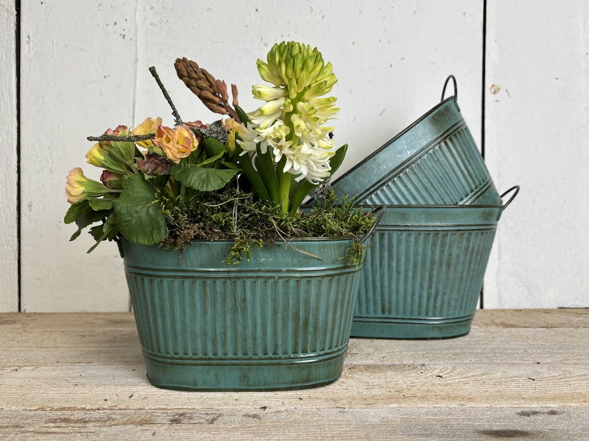 Květináče tyrkys plech
