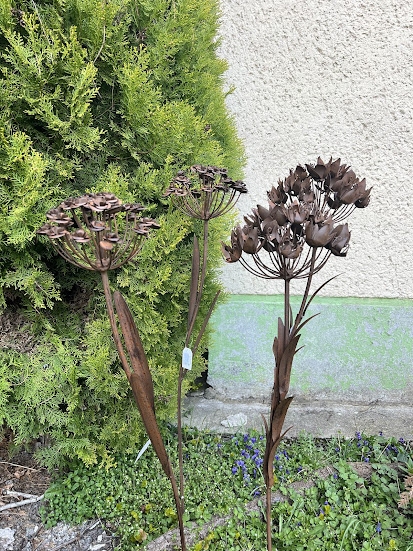 rezavé zápichy květin