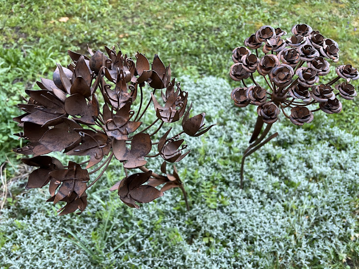 rezavé zápichy květin