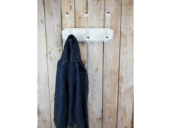 Rustikální věšák s okrasnými háčky - provence (Design 6 háčků)