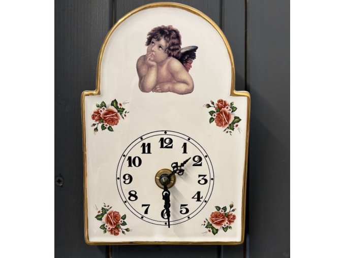 Keramické hodiny na zavěšení (Design Růže)
