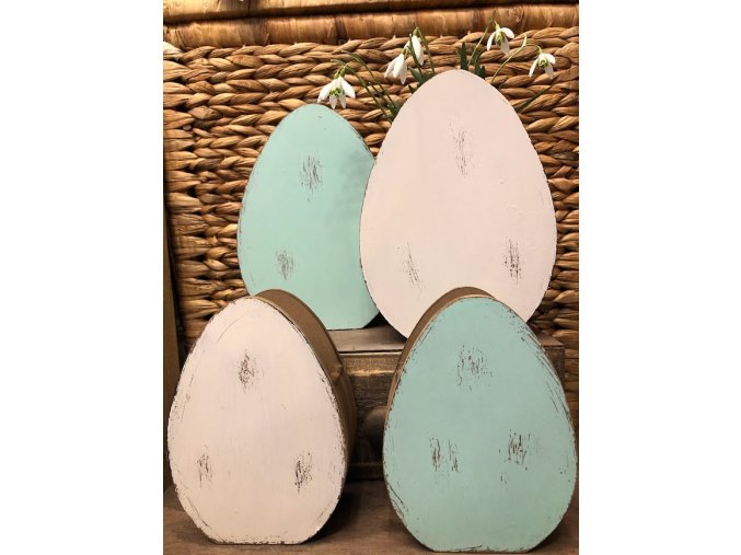 Dekorační dřevěná vajíčka (Barva Modré velké)