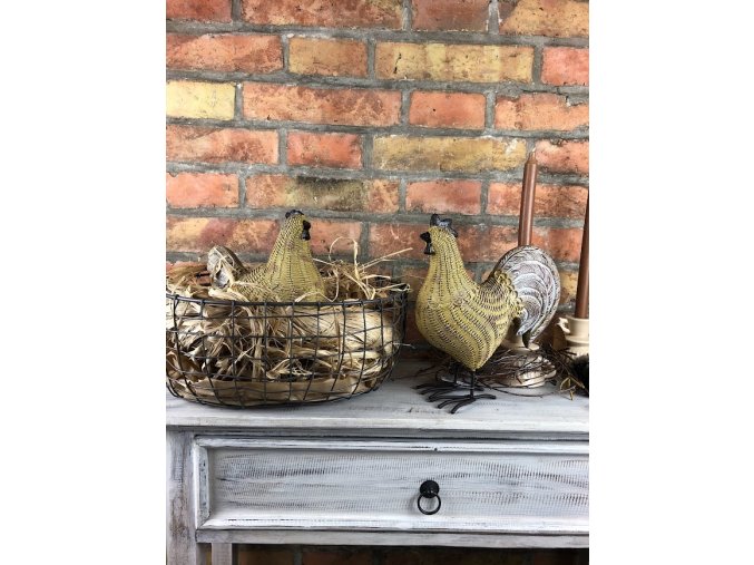 Slepička a kohout s dekorem ratanu (Design Slepice)