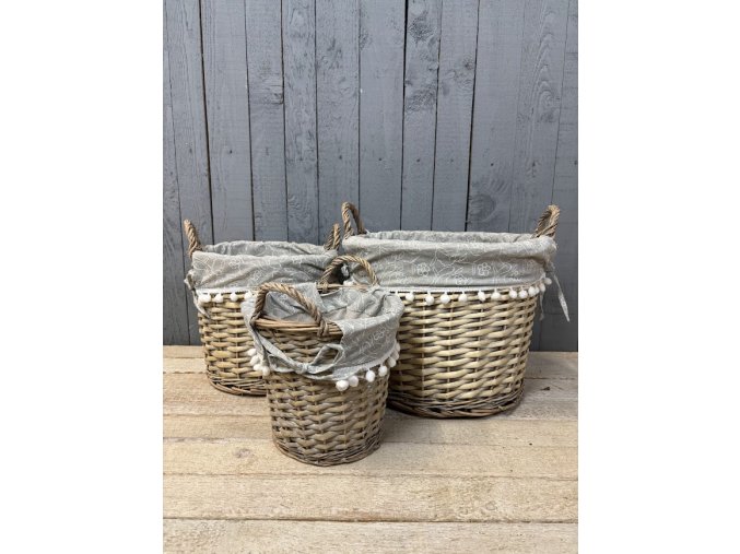 koše ratan s látkou