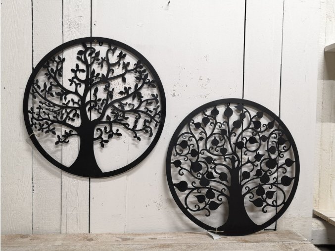 Strom života v kruhu 60cm (Barva Černá velké listy 60cm)