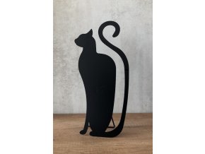 Plechová dekorace černé kočky