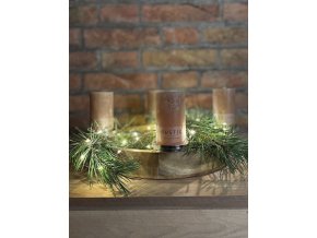 Adventní svícen z mangového dřeva a kovu