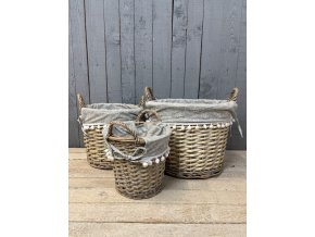 koše ratan s látkou