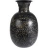 Černá váza se zlatým dekorem (Velikost Velká)