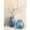 Modré kropenaté vázy z recyklovaného skla (Velikost Nízká)