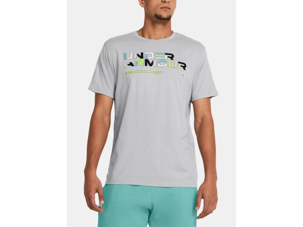Tričko UA Colorblock Wordmark SS-GRY