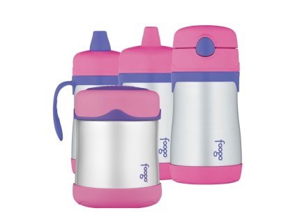 Thermos Foogo - sada (termoska, 3 druhy pitítok, termoska na jedlo) - ružová