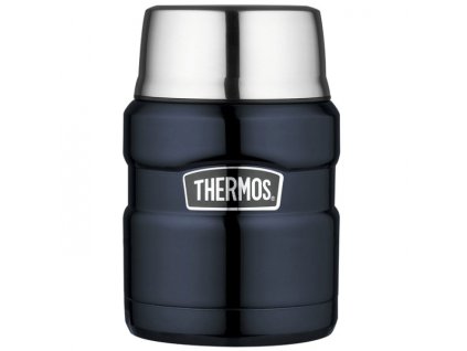 Thermos Style - termoska na jedlo so skladacou lyžicou a šálkou 470 ml - tmavomo