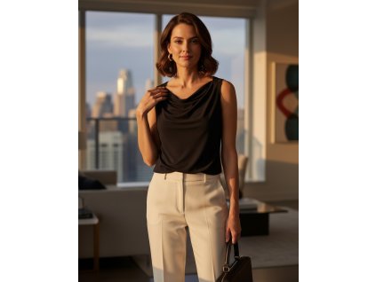 Dámske elegantné tielko s vodopádom Blue Seven