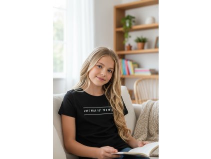 Tričko čierne s nápisom Blue Seven