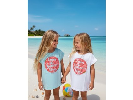 Tričko biele s potlačou Blue Seven