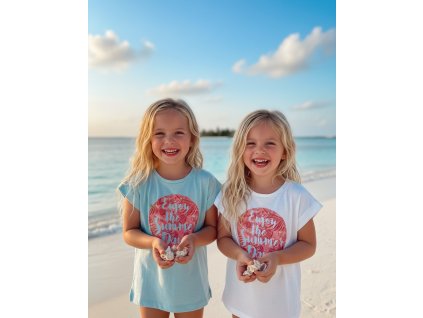 Tričko aqua s potlačou Blue Seven